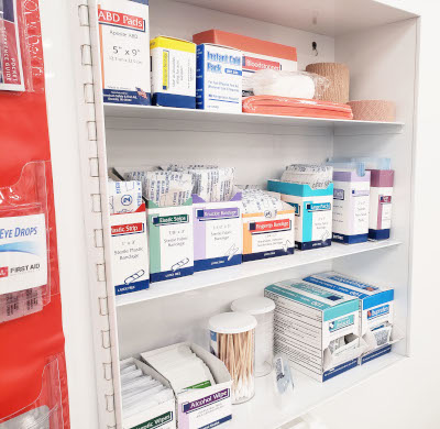 First Aid Cabinet - Up Close Inside Look