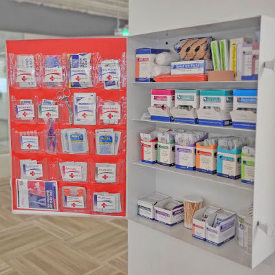 First Aid Cabinet - Inside Look